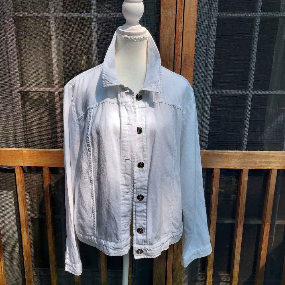 FLAX White Linen/Cotton Jean-style Jacket